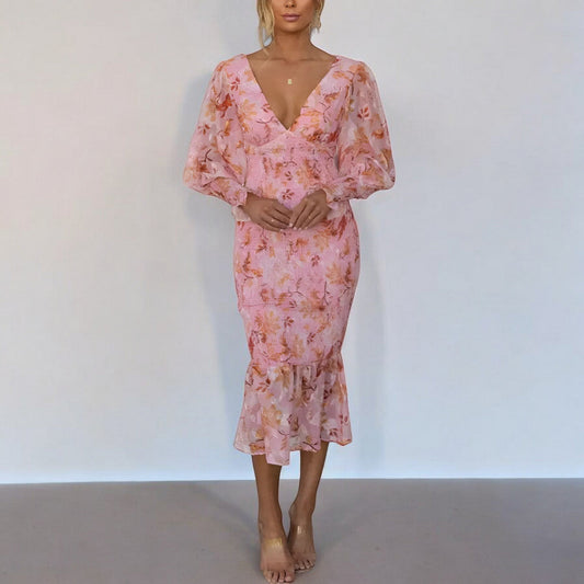 Teresa | Midi-Kleid Mit Blumendruck