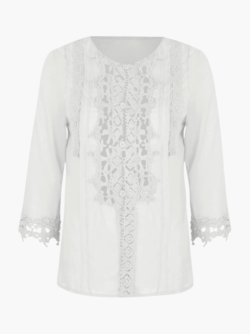 Marga | Geblümte Bluse mit Spitzenmuster