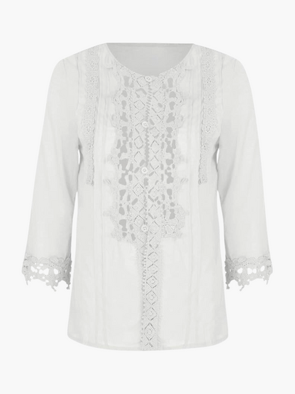 Marga | Geblümte Bluse mit Spitzenmuster