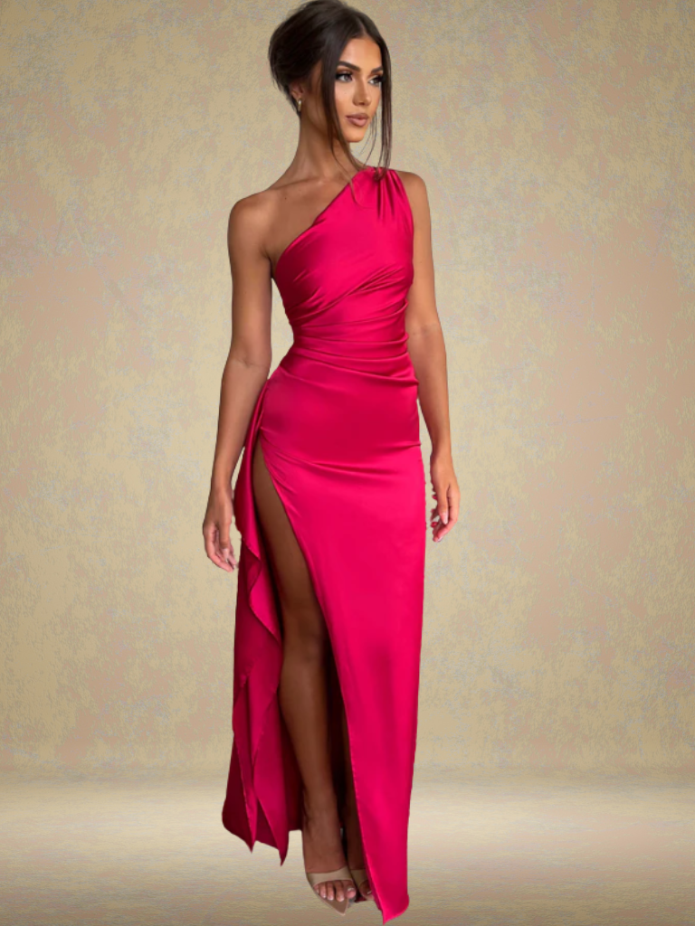 SOLEIL SATIN MAXIKLEID