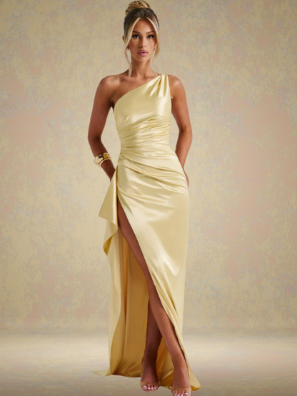 SOLEIL SATIN MAXIKLEID