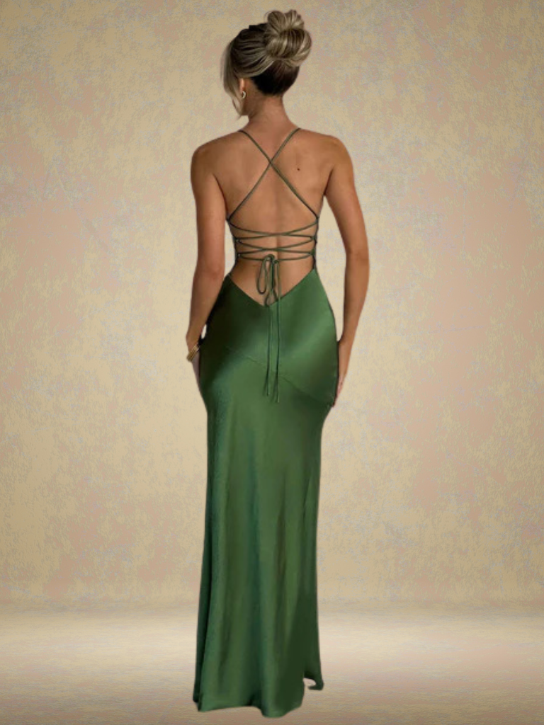 SATIN GLAM MAXIKLEID