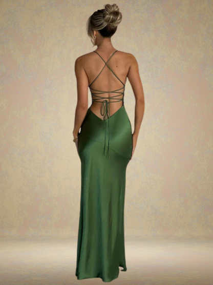 SATIN GLAM MAXIKLEID