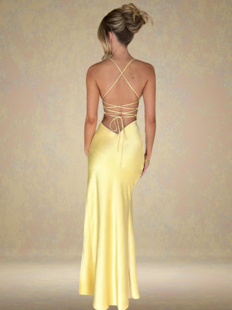 SATIN GLAM MAXIKLEID