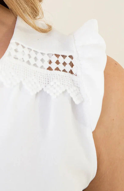 Pia | Oberteil Mit Rüschen V Ausschnitt