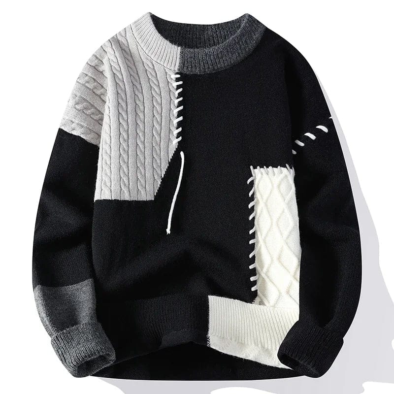 Chris D Patchwork-Strickpullover