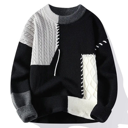 Chris D Patchwork-Strickpullover