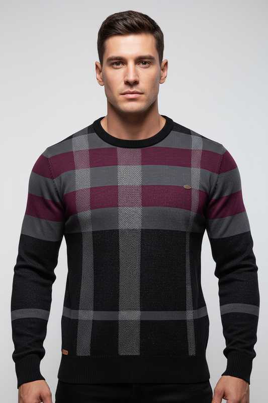 Rosenfeld | Strickpullover für Herren mit Rautendesign