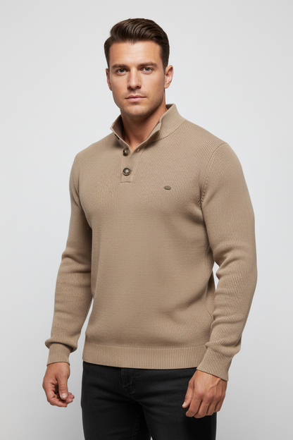Konrad | Stilvoller Herrenpullover mit Knopfdesign