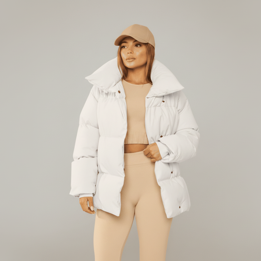 LYSANDRA | KURZE PUFFERJACKE MIT GÜRTELTASCHE