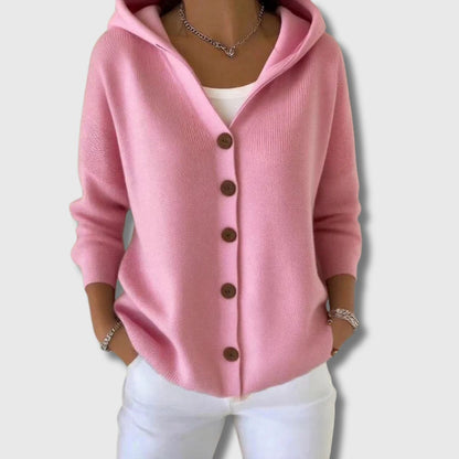 FLEUR | WEICHER BAUMWOLL-CARDIGAN MIT KAPUZE