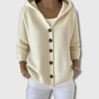 FLEUR | WEICHER BAUMWOLL-CARDIGAN MIT KAPUZE