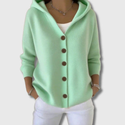 FLEUR | WEICHER BAUMWOLL-CARDIGAN MIT KAPUZE