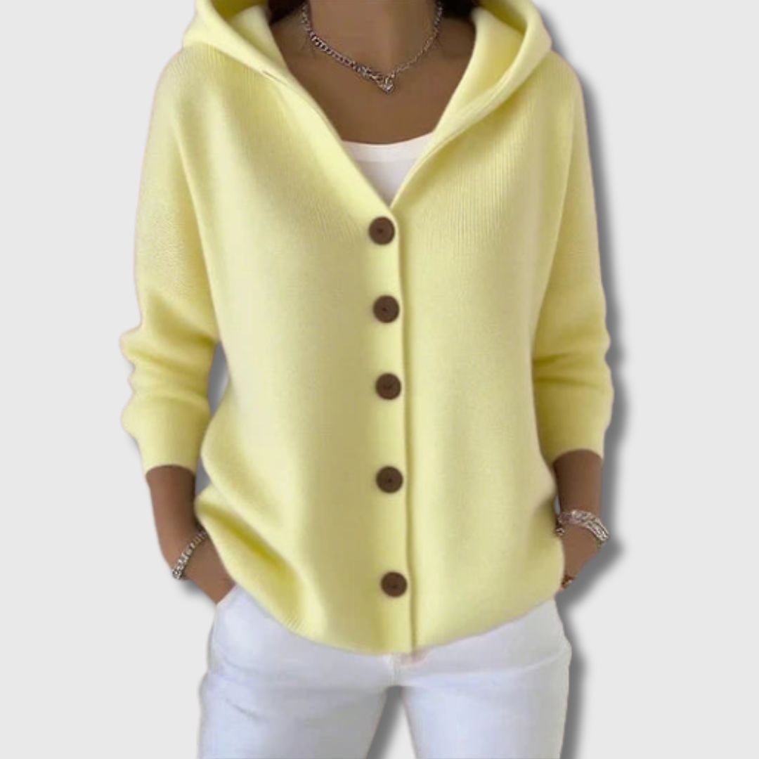 FLEUR | WEICHER BAUMWOLL-CARDIGAN MIT KAPUZE