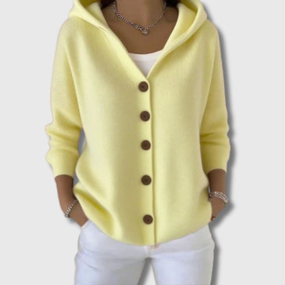 FLEUR | WEICHER BAUMWOLL-CARDIGAN MIT KAPUZE