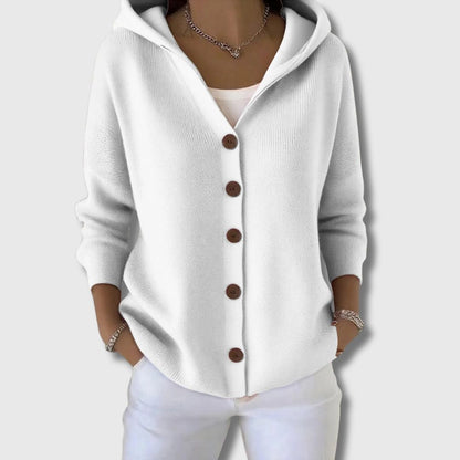 FLEUR | WEICHER BAUMWOLL-CARDIGAN MIT KAPUZE