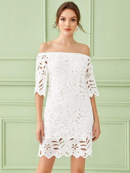 LORENA - OFF-SHOULDER SOMMERKLEID AUS SPITZE ROMANTISCH & ELEGANT