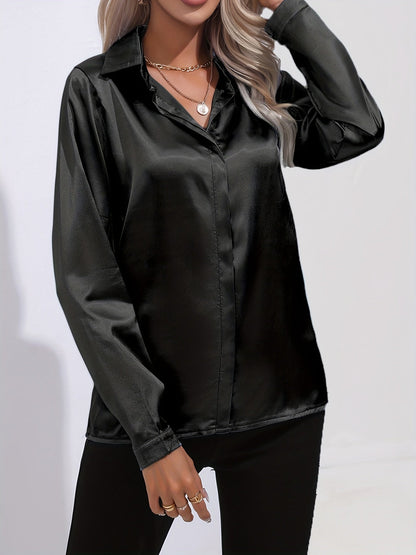 Schicke Elegante Satinbluse