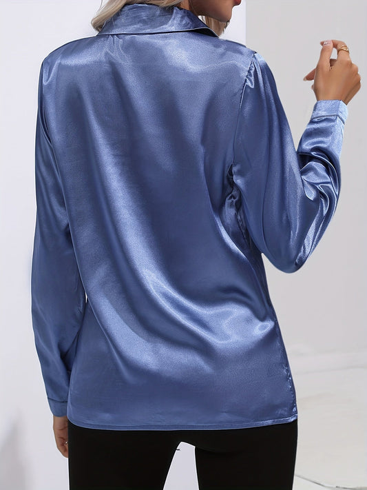 Schicke Elegante Satinbluse