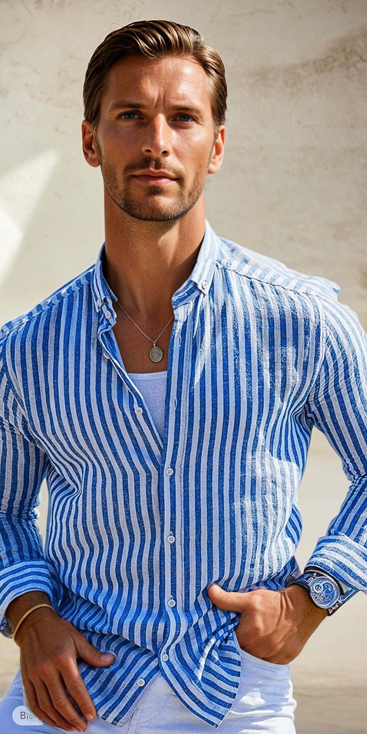 Harry™ - Elegantes gestreiftes Leinenhemd für Männer