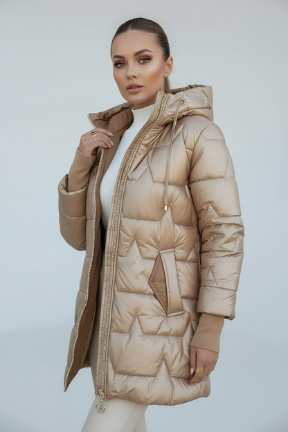 ALINA | WARME, LANGE STEPPJACKE MIT ELEGANTEM SCHNITT
