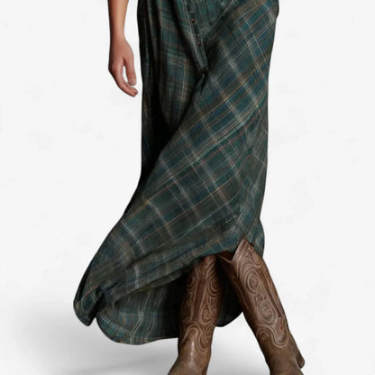 ROSA | MAXI-HEMDKLEID MIT KAROMUSTER