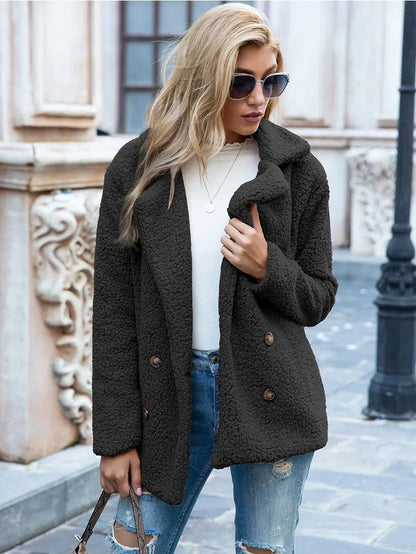 AMBRA | LAMM FELL KRAGEN TEDDY MANTEL