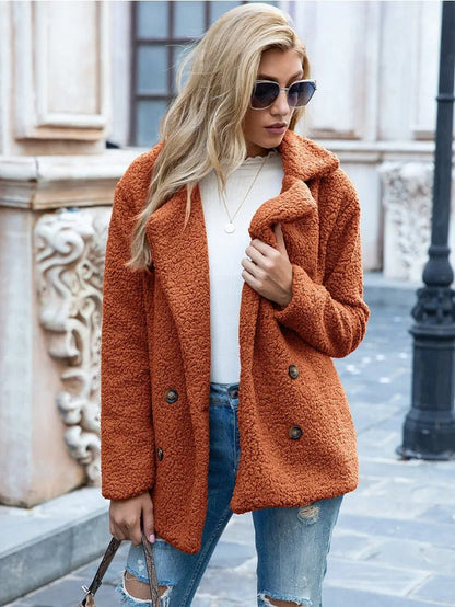 AMBRA | LAMM FELL KRAGEN TEDDY MANTEL
