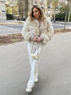 SIBERIAN | VEGANE CROPPED FELLJACKE MIT KAPUZE